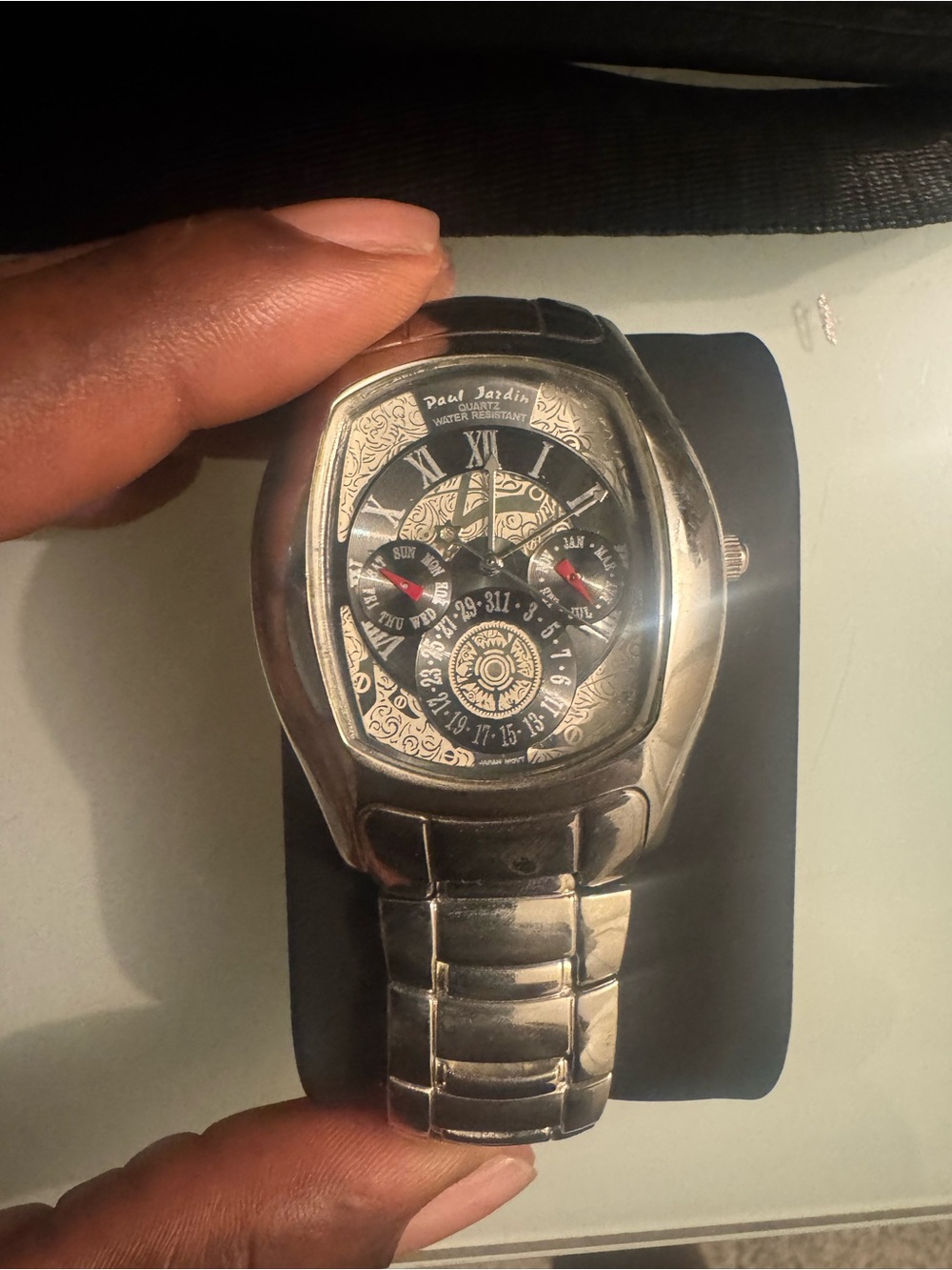 Silver-Tone Men's Multifunction Watch